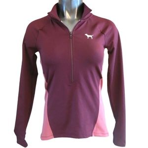 Victoria's Secret PINK Dark Orchid w/ Begonia Ultimate Deep Zip XSMALL